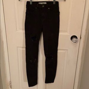 black ripped jeans